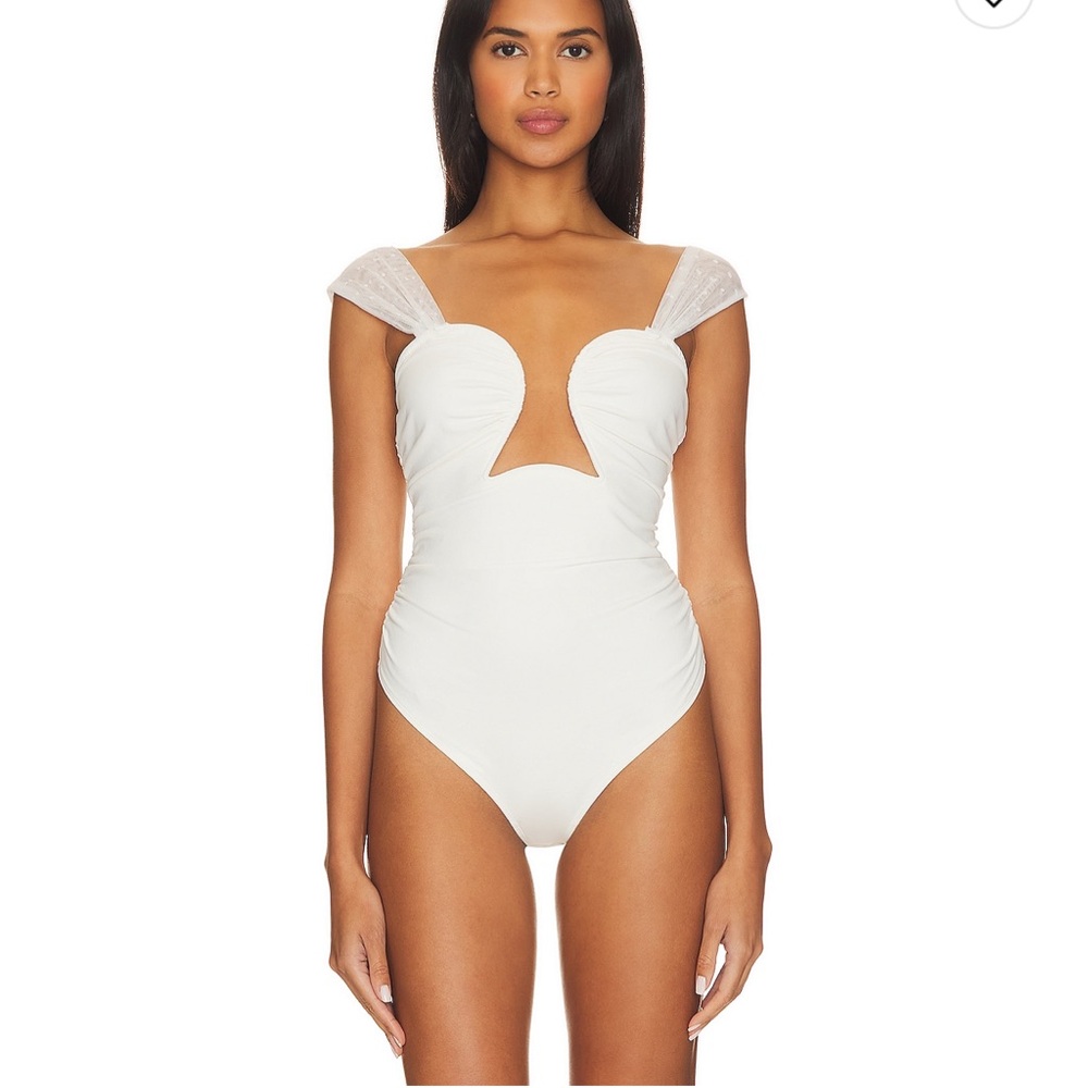 Free People Ivory Double Take Bodysuit